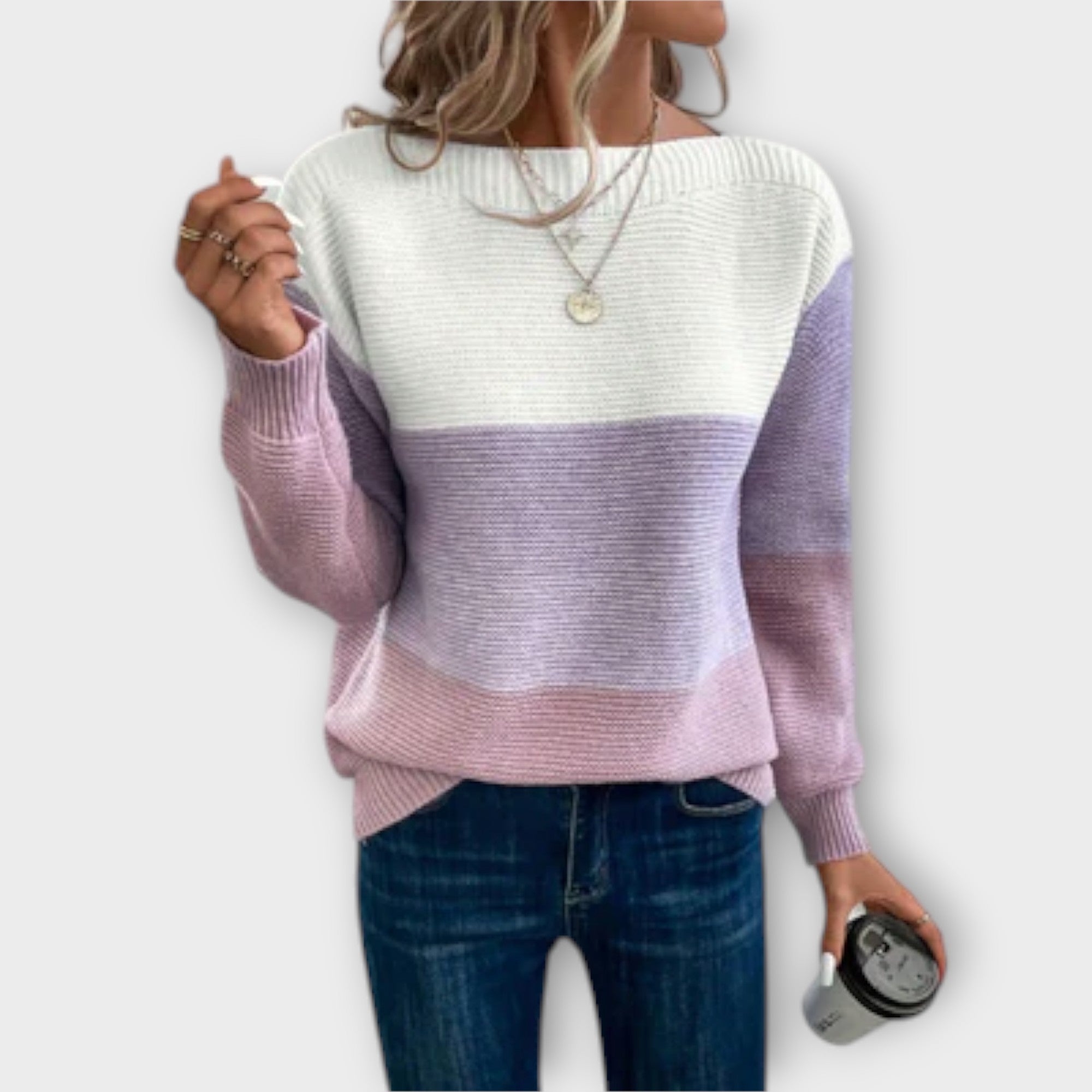 Clara - Elegantsest kolme värvi patchwork sviiter