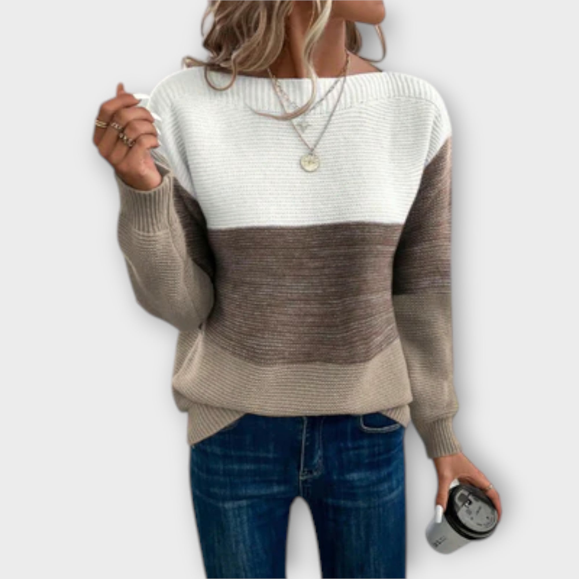 Clara - Elegantsest kolme värvi patchwork sviiter
