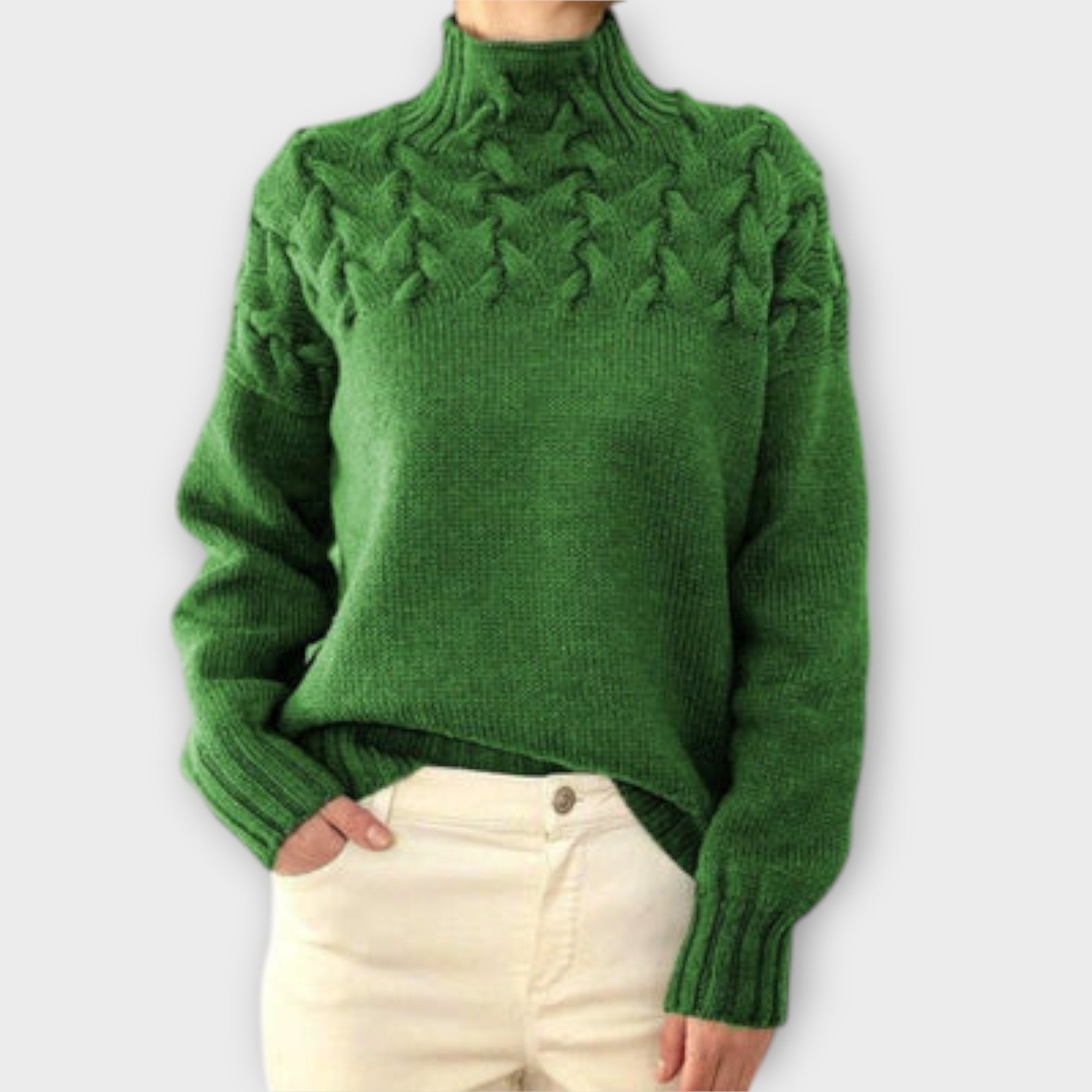 Eva - Naiste kampsun kudumise detailidega