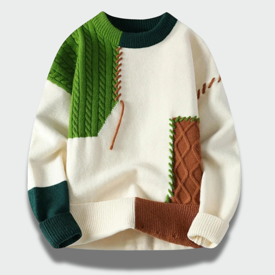 Lina™ – Värviline Patchwork Kampsun