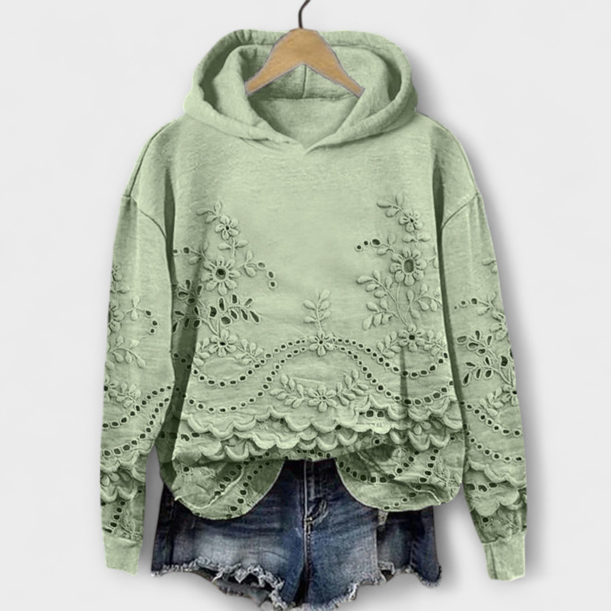 Grace – Vintage Hoodie lillemustriga