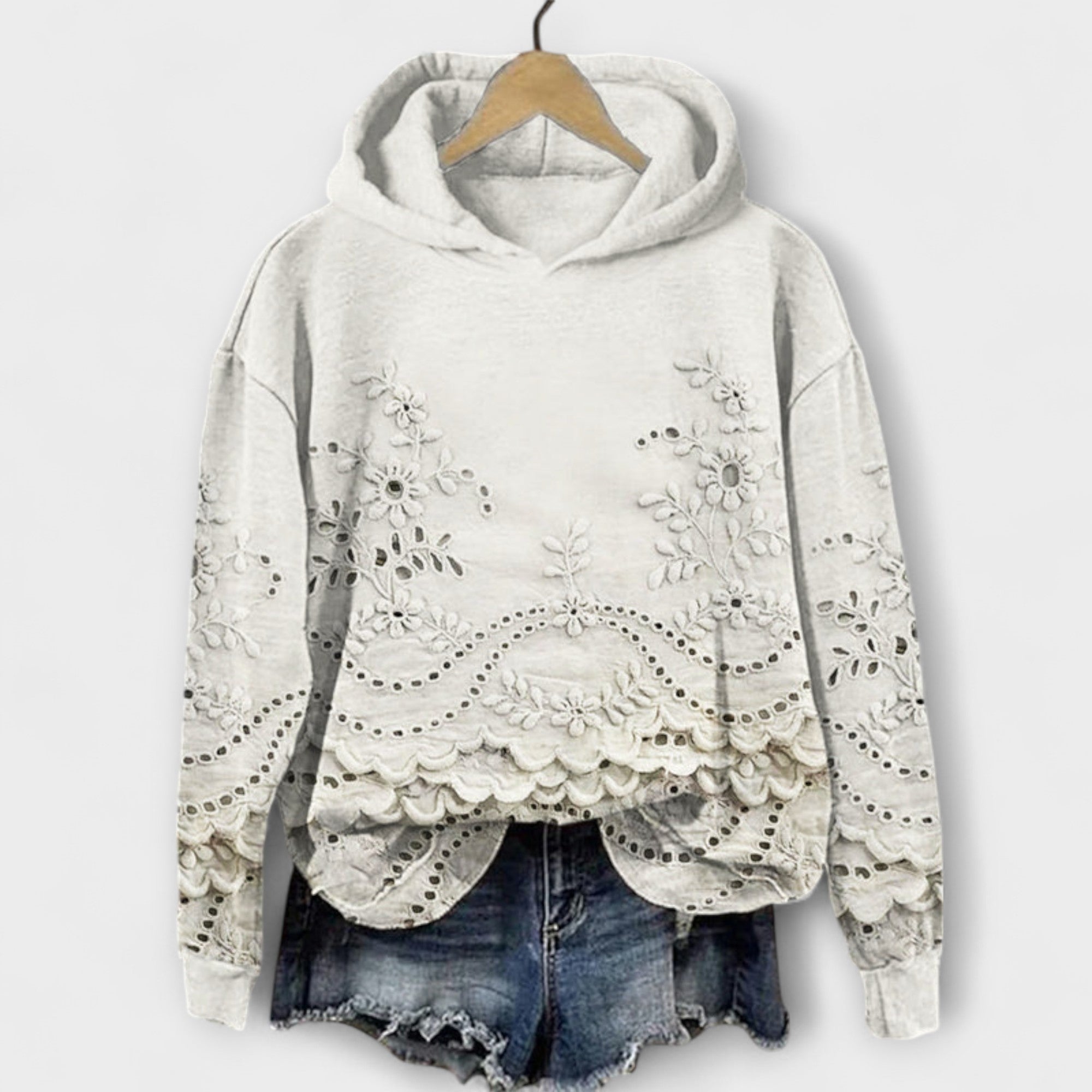 Grace – Vintage Hoodie lillemustriga