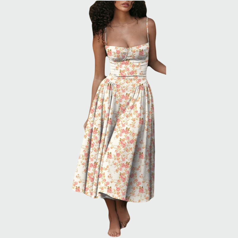 Satino Maxi Kleid Plankade Rihmadega