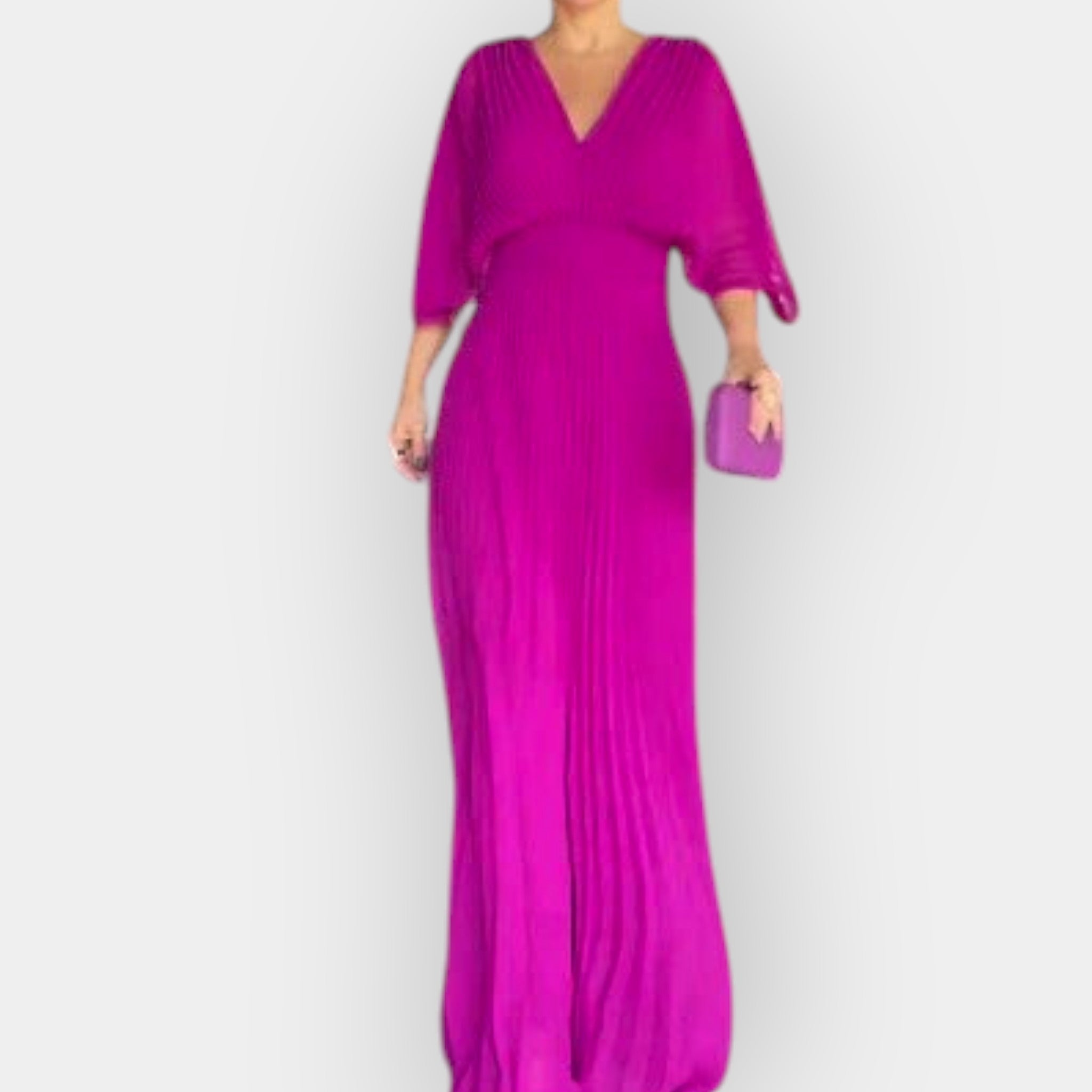 Stiilne Plisseeritud Kleit Elegantselt Joonega