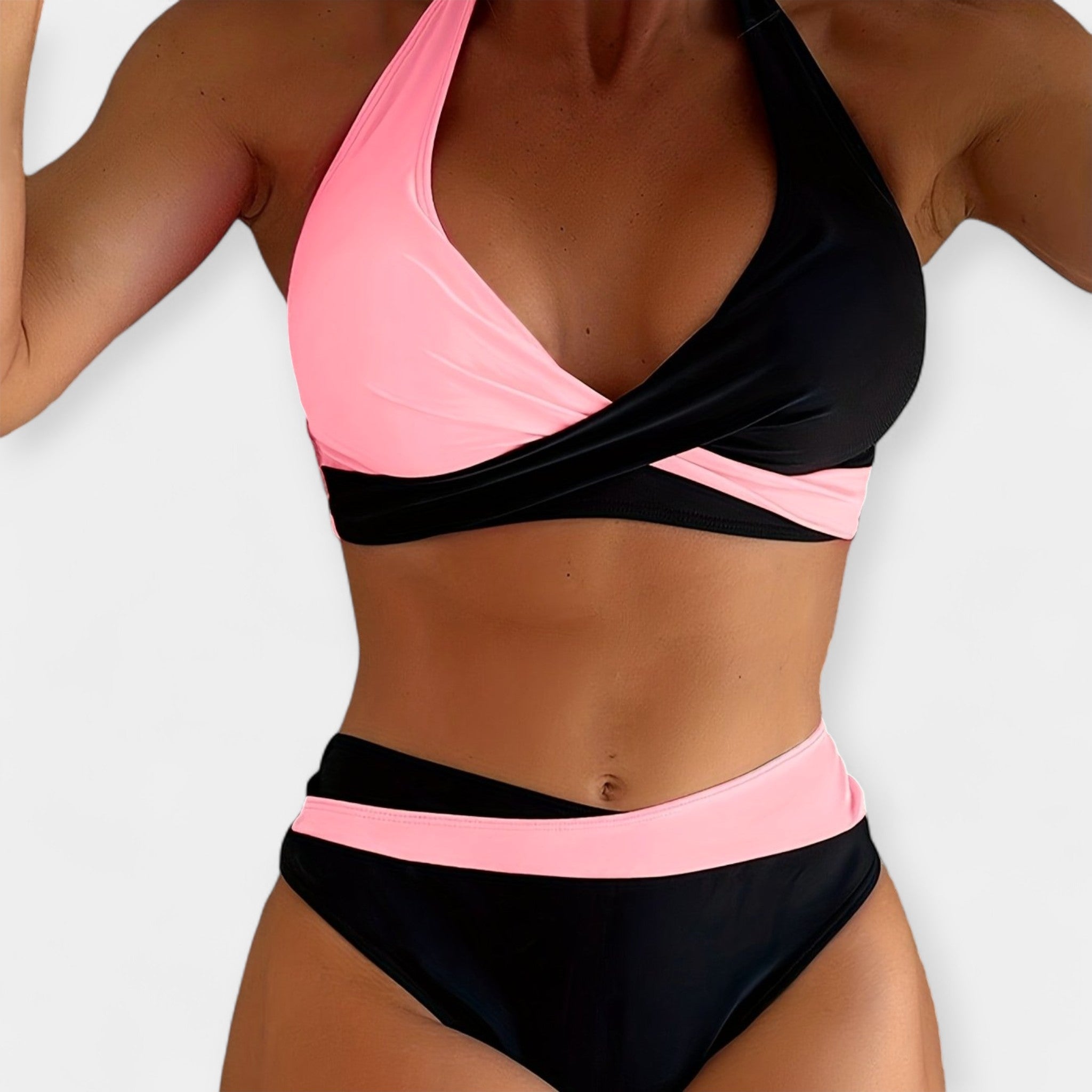 Bikini ristkülikukaelaga