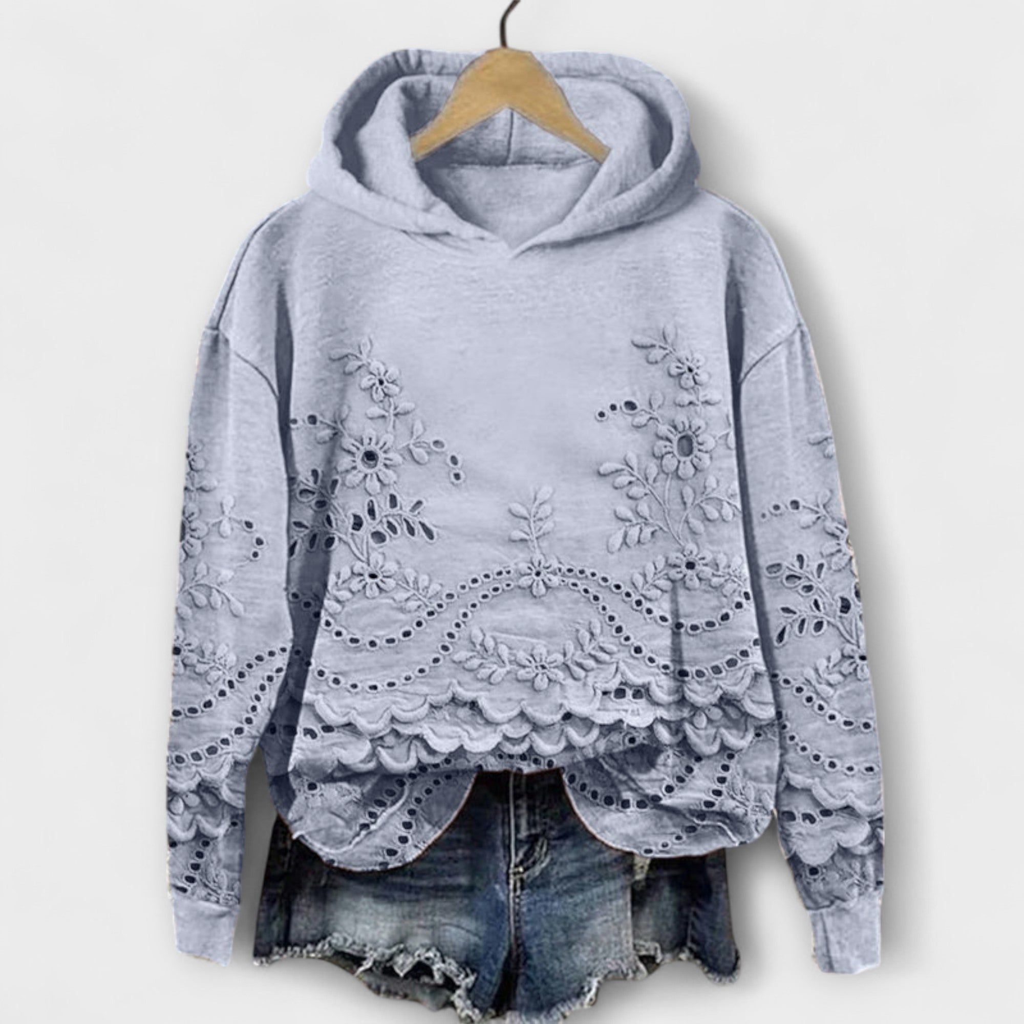 Grace – Vintage Hoodie lillemustriga