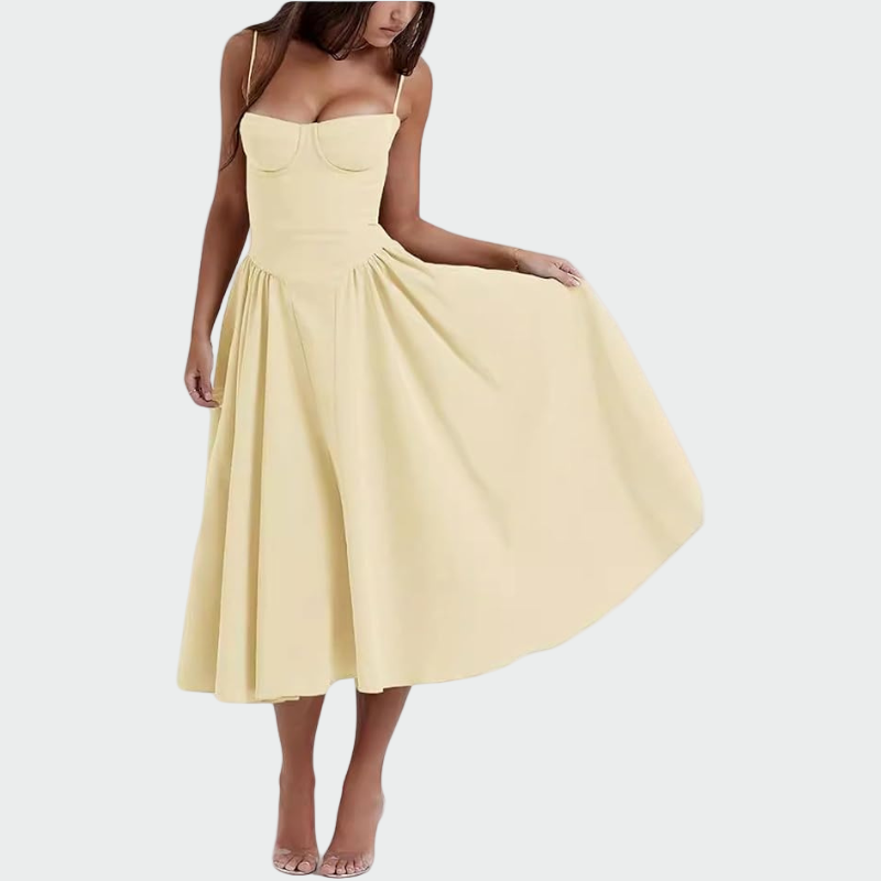 Satino Maxi Kleid Plankade Rihmadega